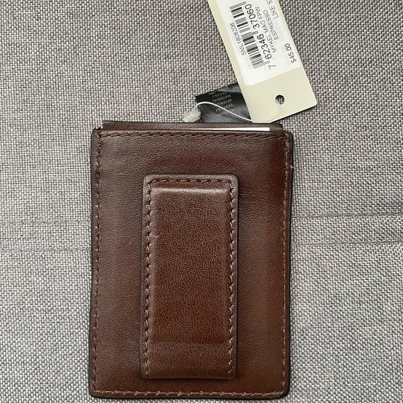 Fossil men Mykel Front Pocket wallet Medium Brown Leather Magnetic Card Case - Picture 3 of 3